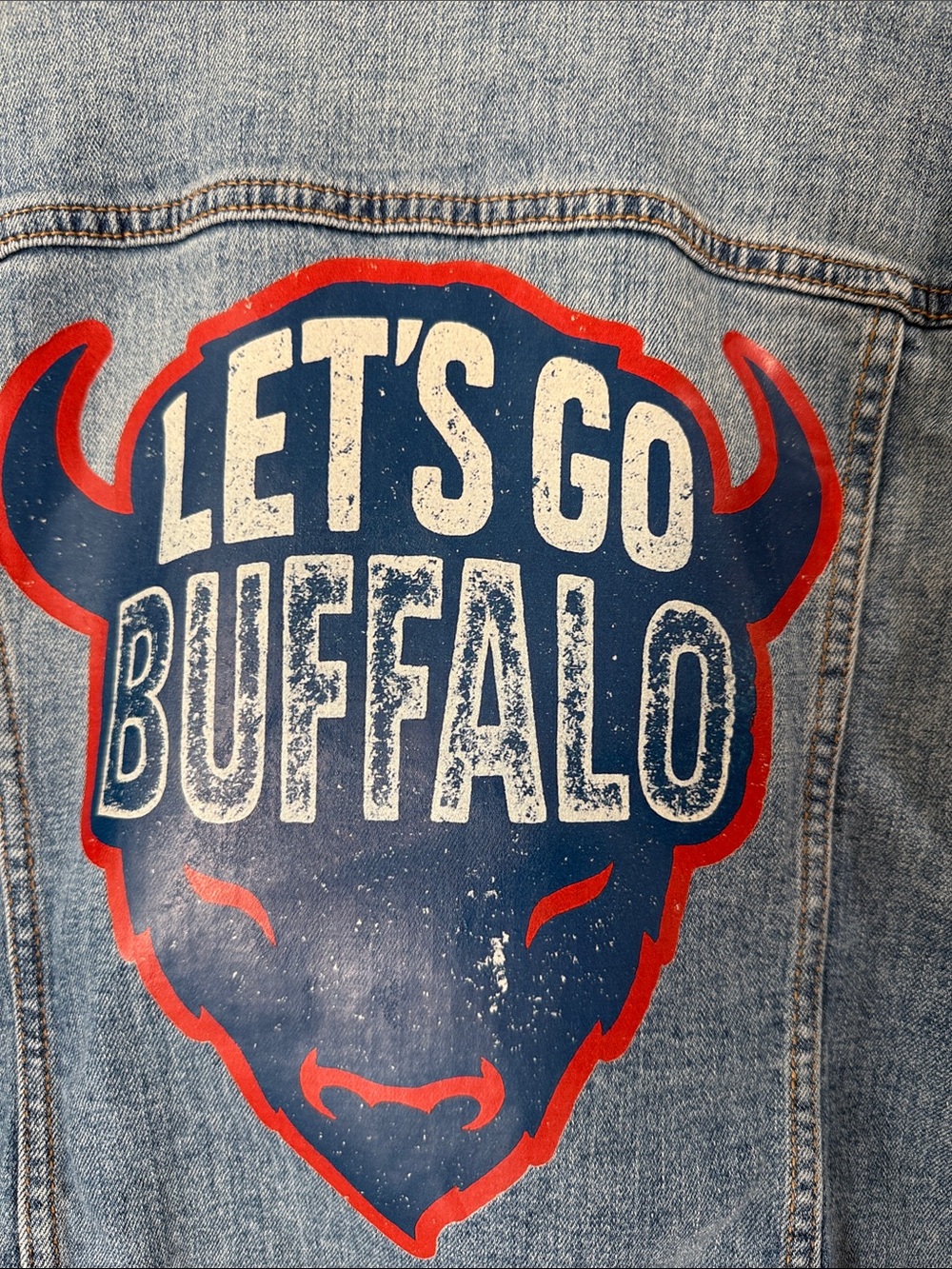 Upcycled Buffalo Bills Denim Jacket